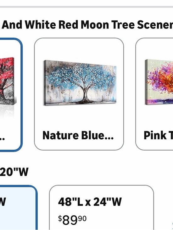 Framed Printed Red Tree  Canvas Painting Bedroom Home Art Wall Decor 40x20 OB - Picture 2 of 7